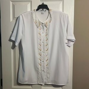 Harbour Vue  Vintage Beaded Button Down Shirt-14